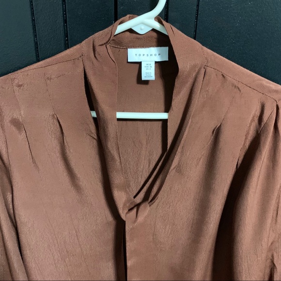 NWOT Topshop Rust/Burnt Orange Long sleeve Top - Picture 3 of 11